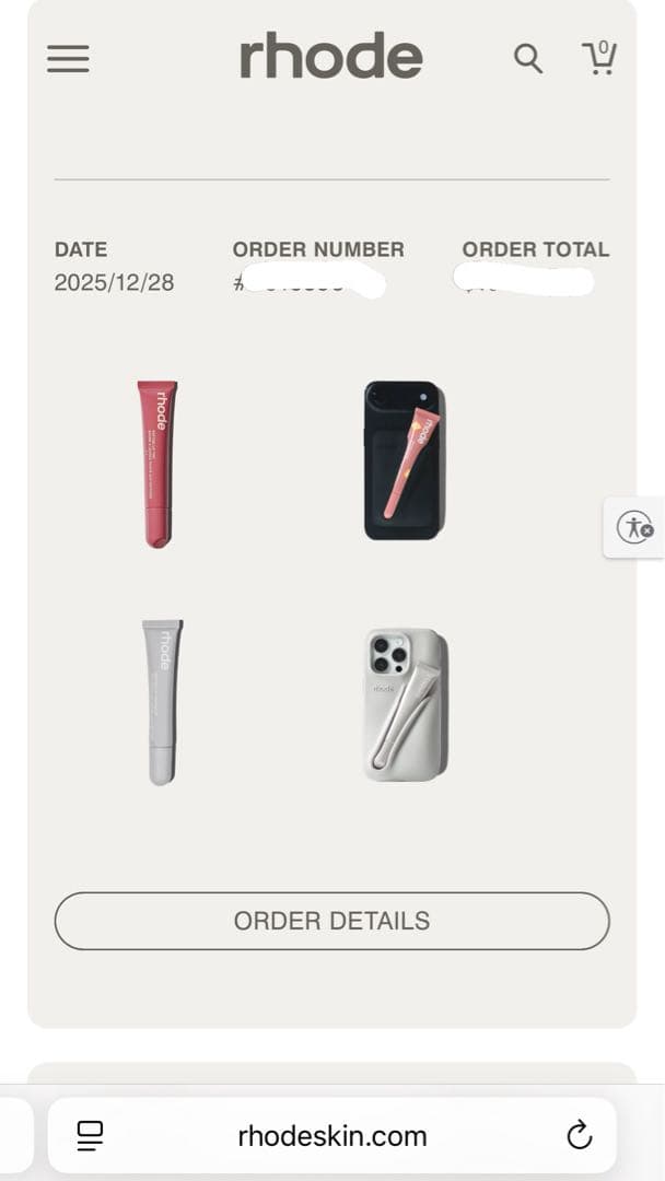 rhode リップ　snap-on lip case black