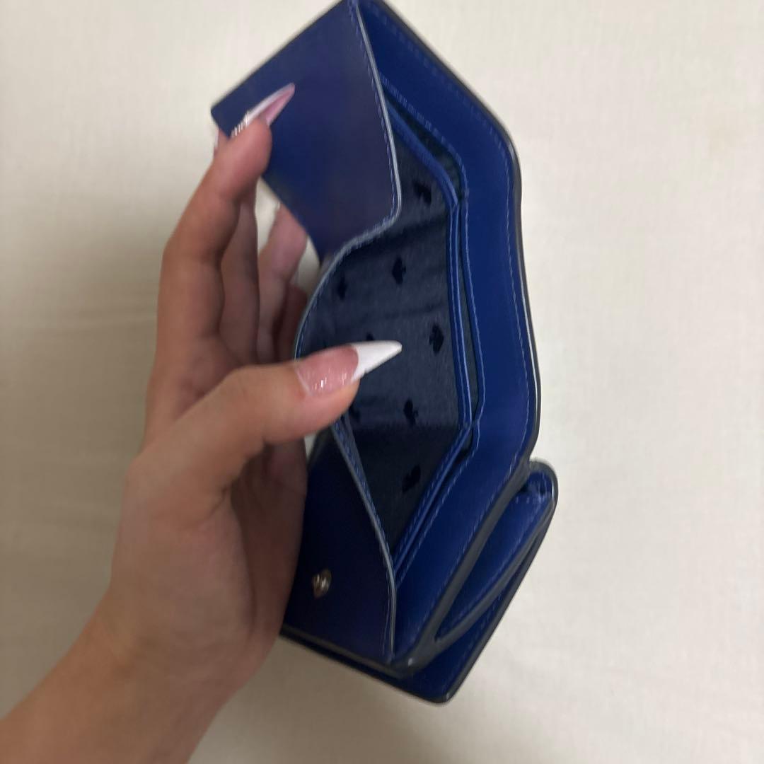 Kate spade 青　三つ折り財布