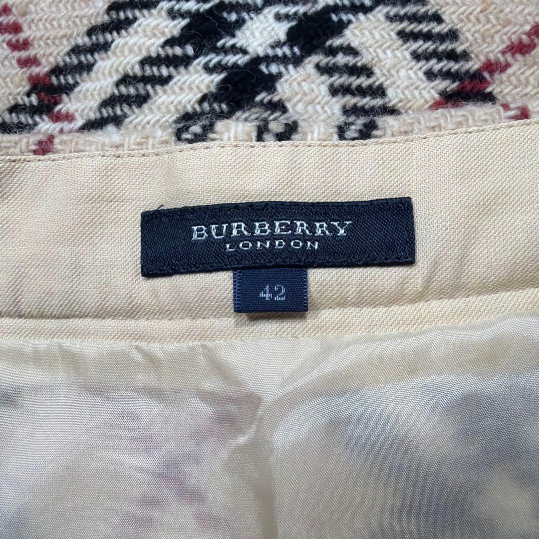 美品 BURBERRY LONDON ノバチェック ウール ロングスカート