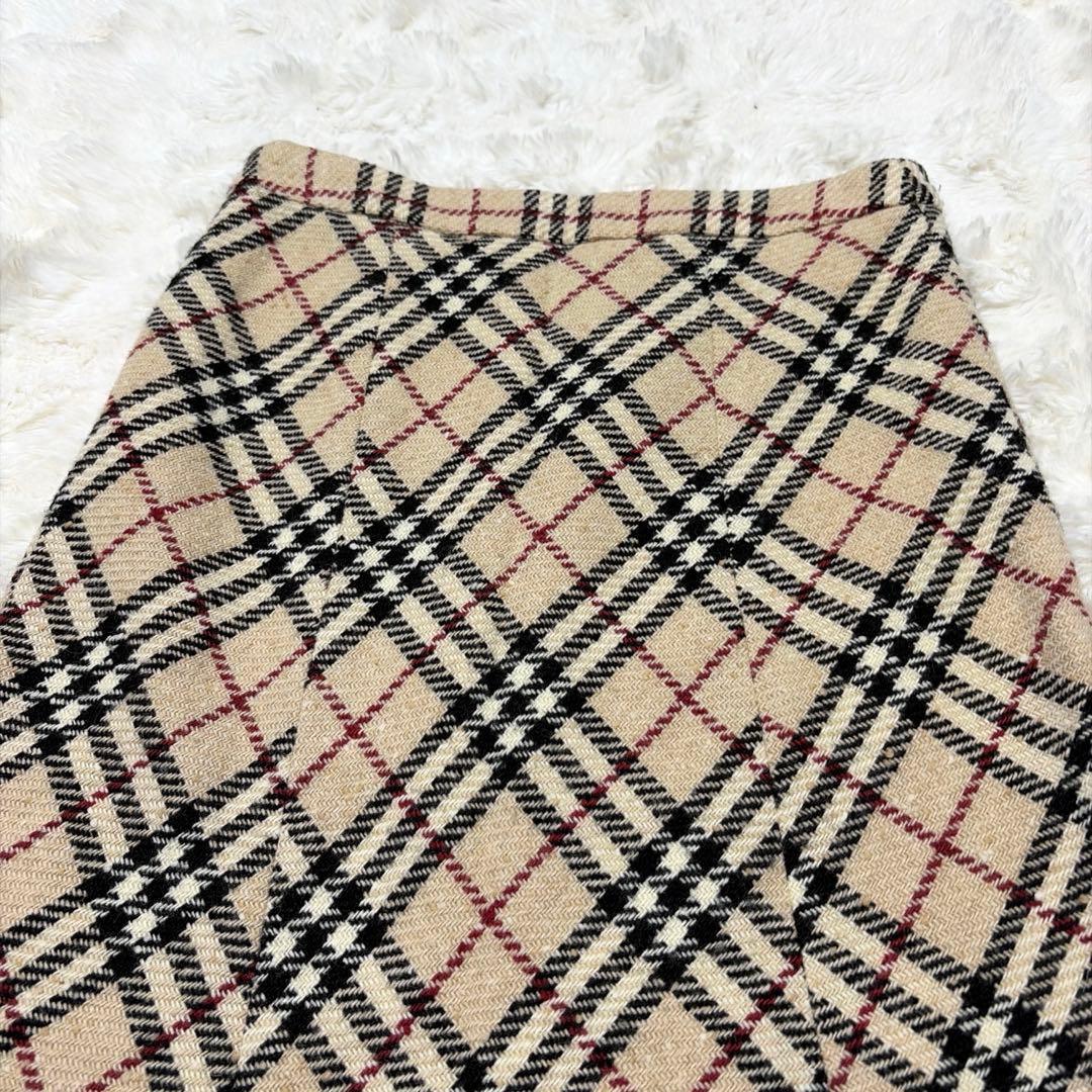 美品 BURBERRY LONDON ノバチェック ウール ロングスカート