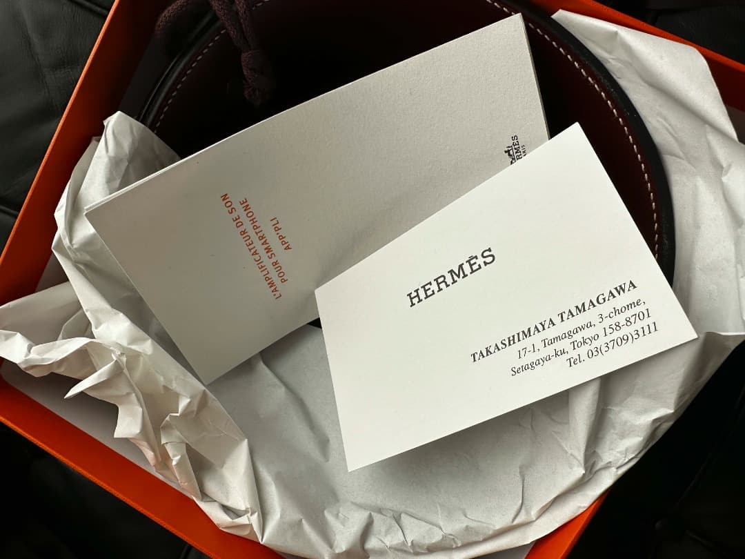 エルメス　HERMES 　レザー　茶色　ブラウン