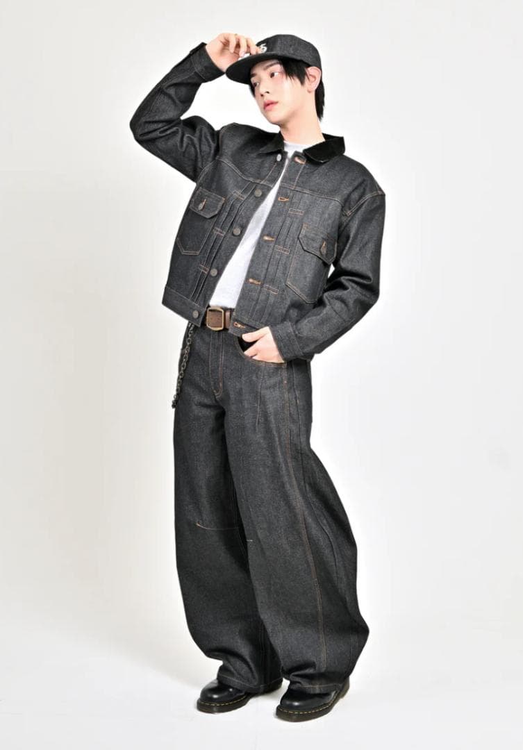 L2156　リジットバルーンデニム　S（black）　地底人ONLINE