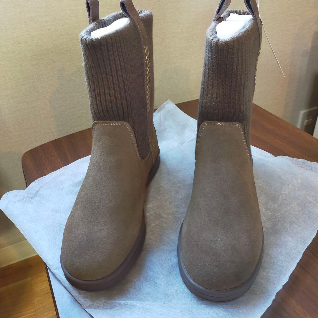 Minnetonka ミネトンカ リブニットブーツ 24.5cm定価15950円