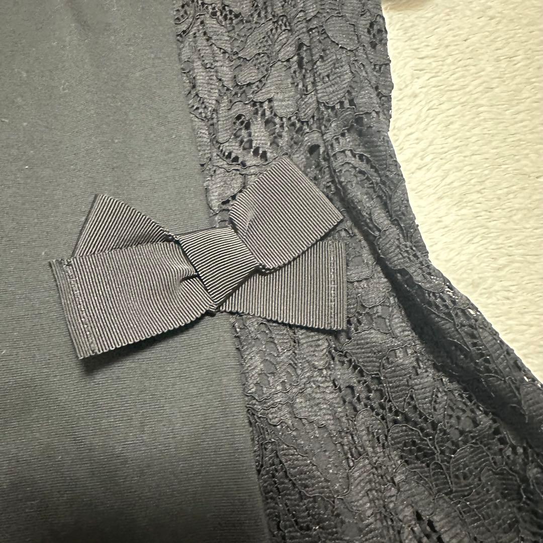 極美品　23SS M'S GRACY サイドレースカットソーチュニック　リボン
