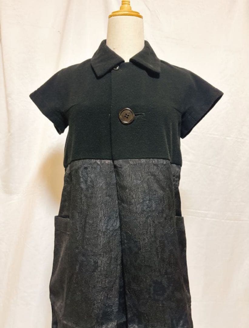 tricot COMME des GARCONS 異素材切り替え　ワンピース　黒