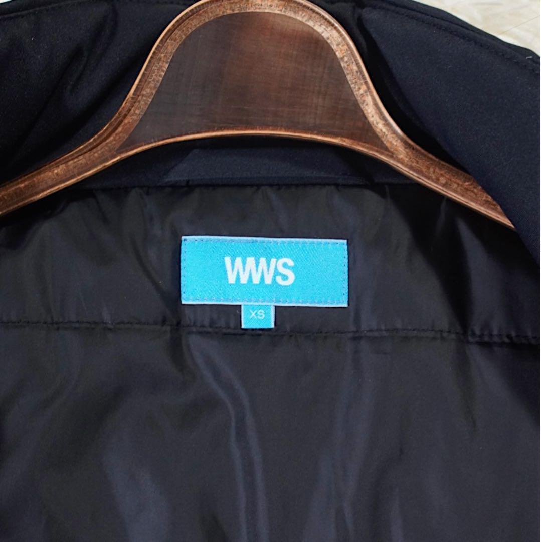 美品 大きめ《WWS》洗えるウォームテックコート(XS)ネイビー サーモライト