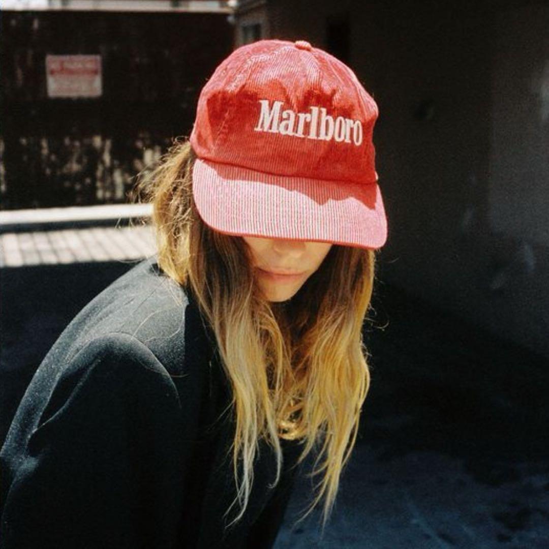 マルボロ Marlboro コーデュロイキャップ CAP 鳩目 アイレット
