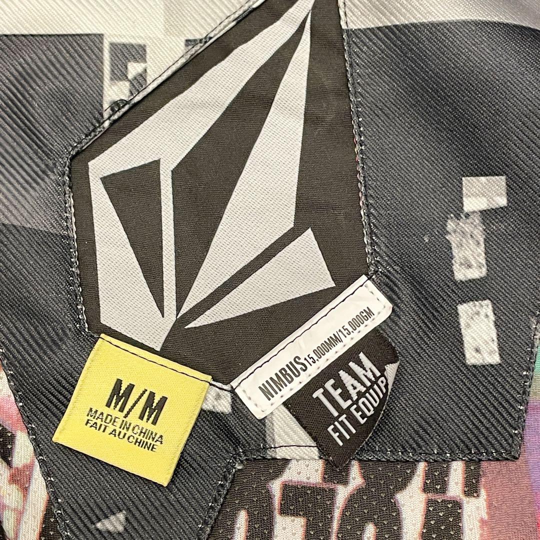 VOLCOM メンズ　スノボジャケット　総柄　グラフィック　グレー系 M