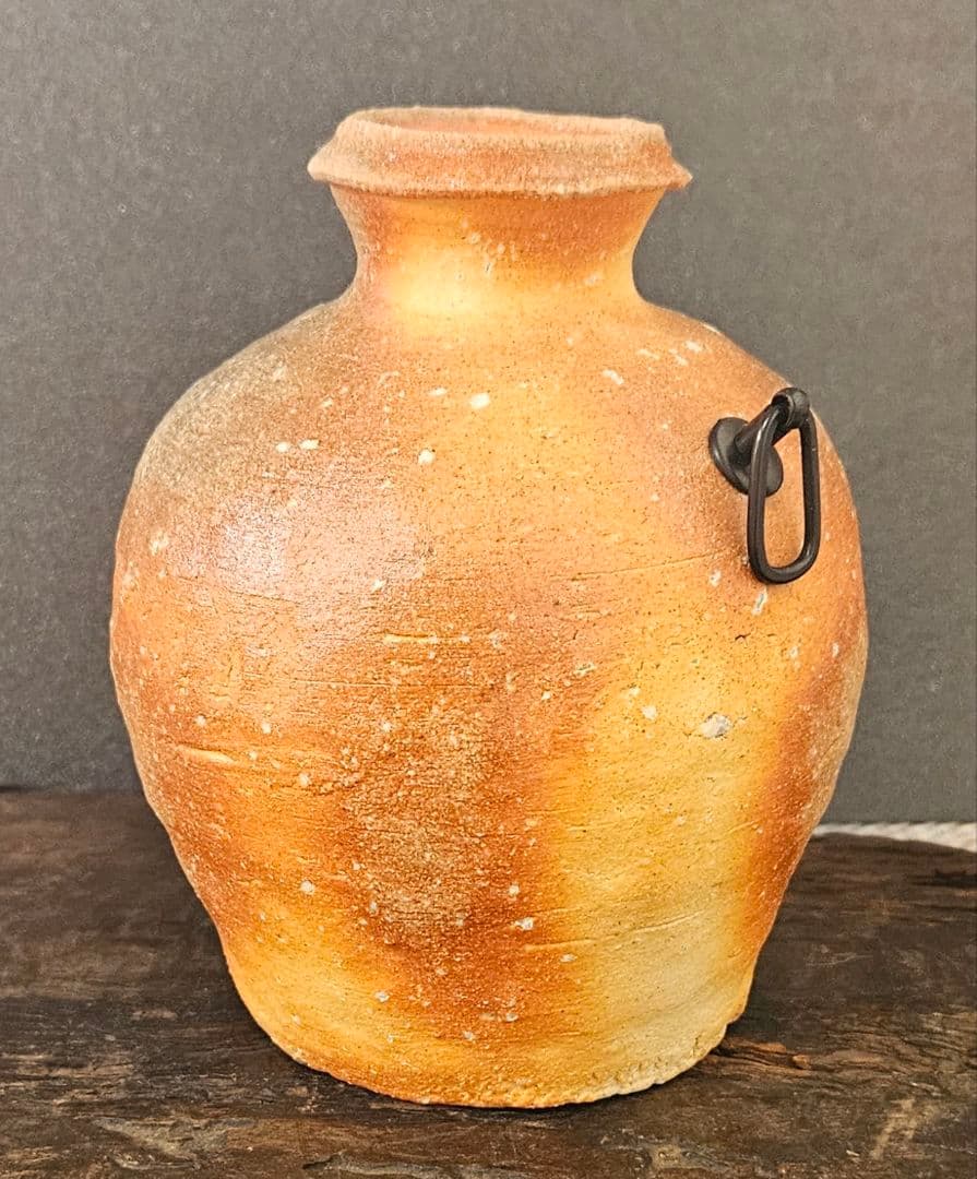 信楽焼　高橋光三 作　五代高橋楽斎　 蹲掛花入　茶道具茶器　 共箱　14.0cm