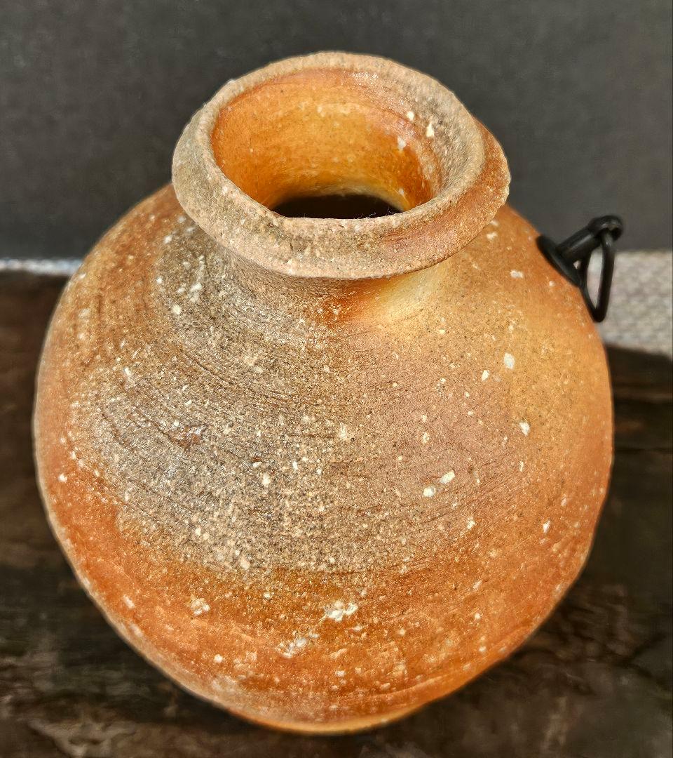 信楽焼　高橋光三 作　五代高橋楽斎　 蹲掛花入　茶道具茶器　 共箱　14.0cm