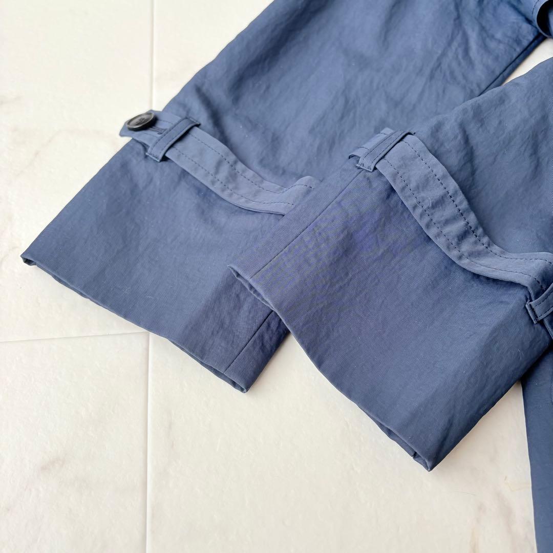 美品✨《アンタイトル》24SS 撥水 トレンチ風カラーレスコート セレモニー 紺