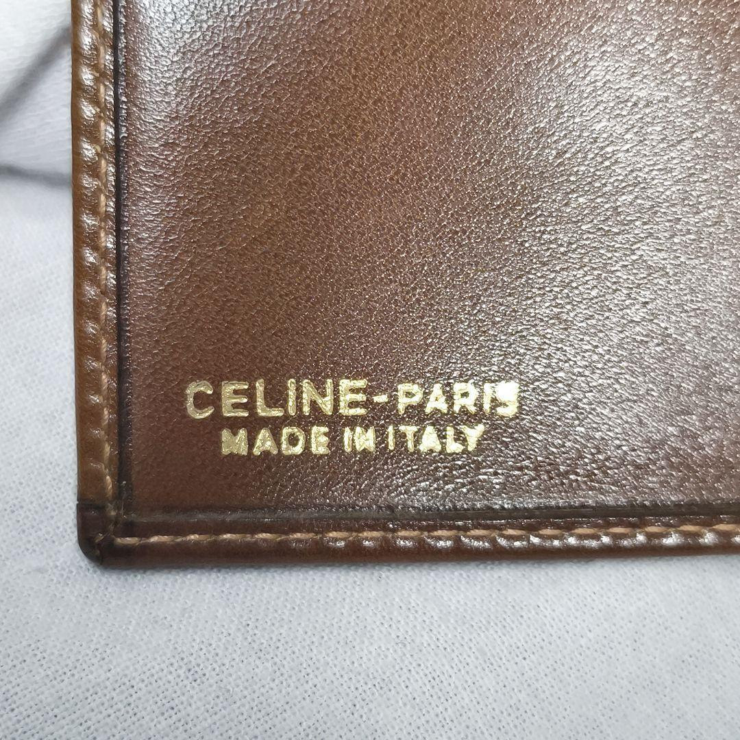 CELINE　セリーヌ　ヴィンテージ　マカダム刻印　スウェード　折り財布