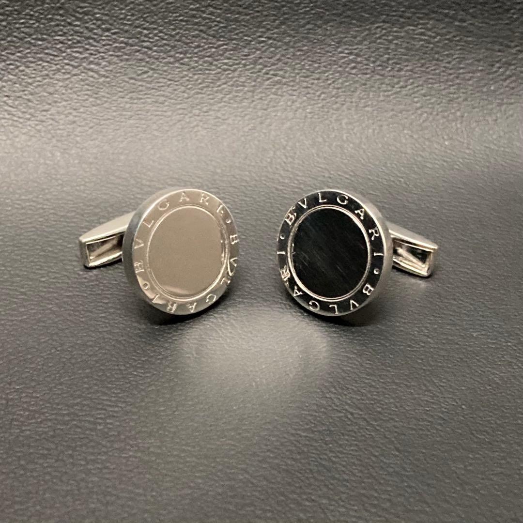 BVLGARI ブルガリ　カフリンクス シルバー925 ダブルロゴ　円形