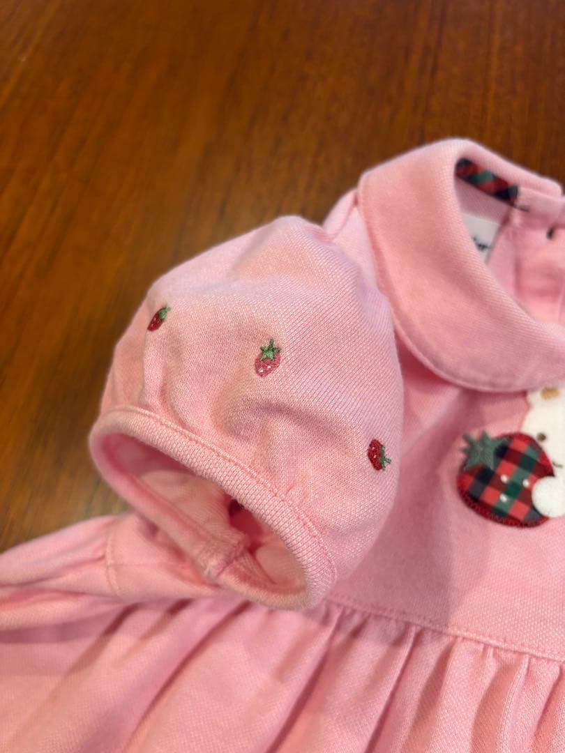 familiar ワンピース ピンク 半袖 いちご 90 日本製