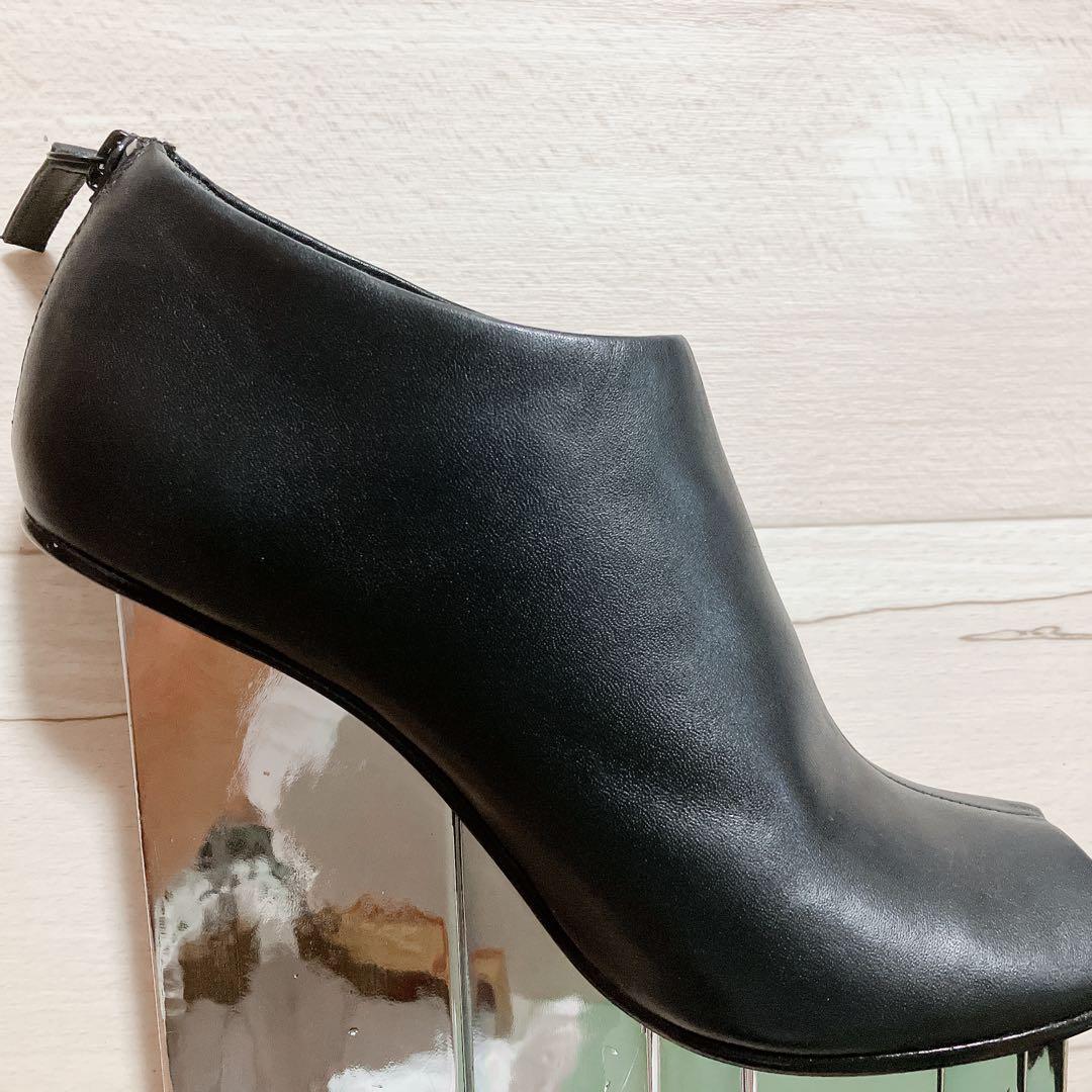 UNITED NUDE オープントゥブーティ 黒　レザー　37サイズ
