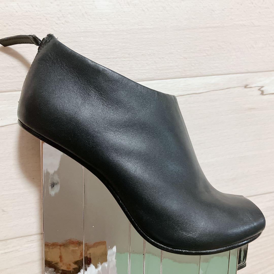 UNITED NUDE オープントゥブーティ 黒　レザー　37サイズ
