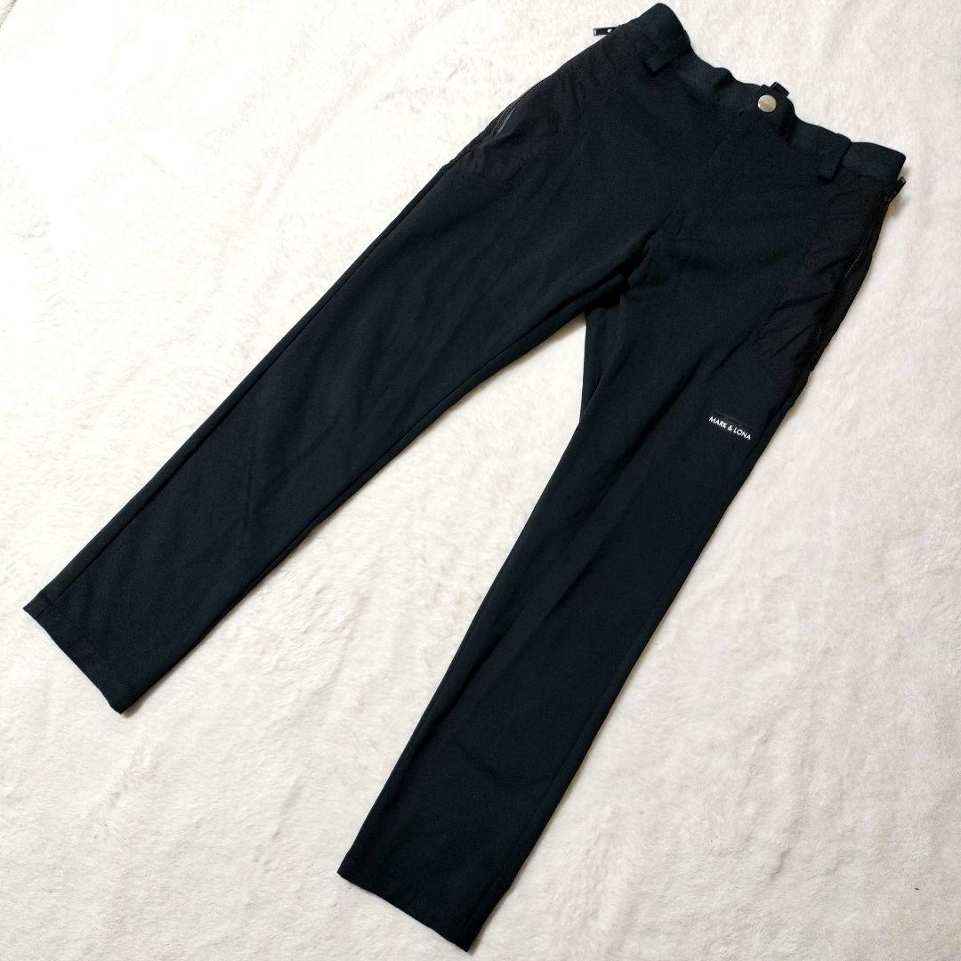 極美品✨️マークアンドロナ　近年モデル　ストレッチ切替パンツ　ロゴ　ブラック