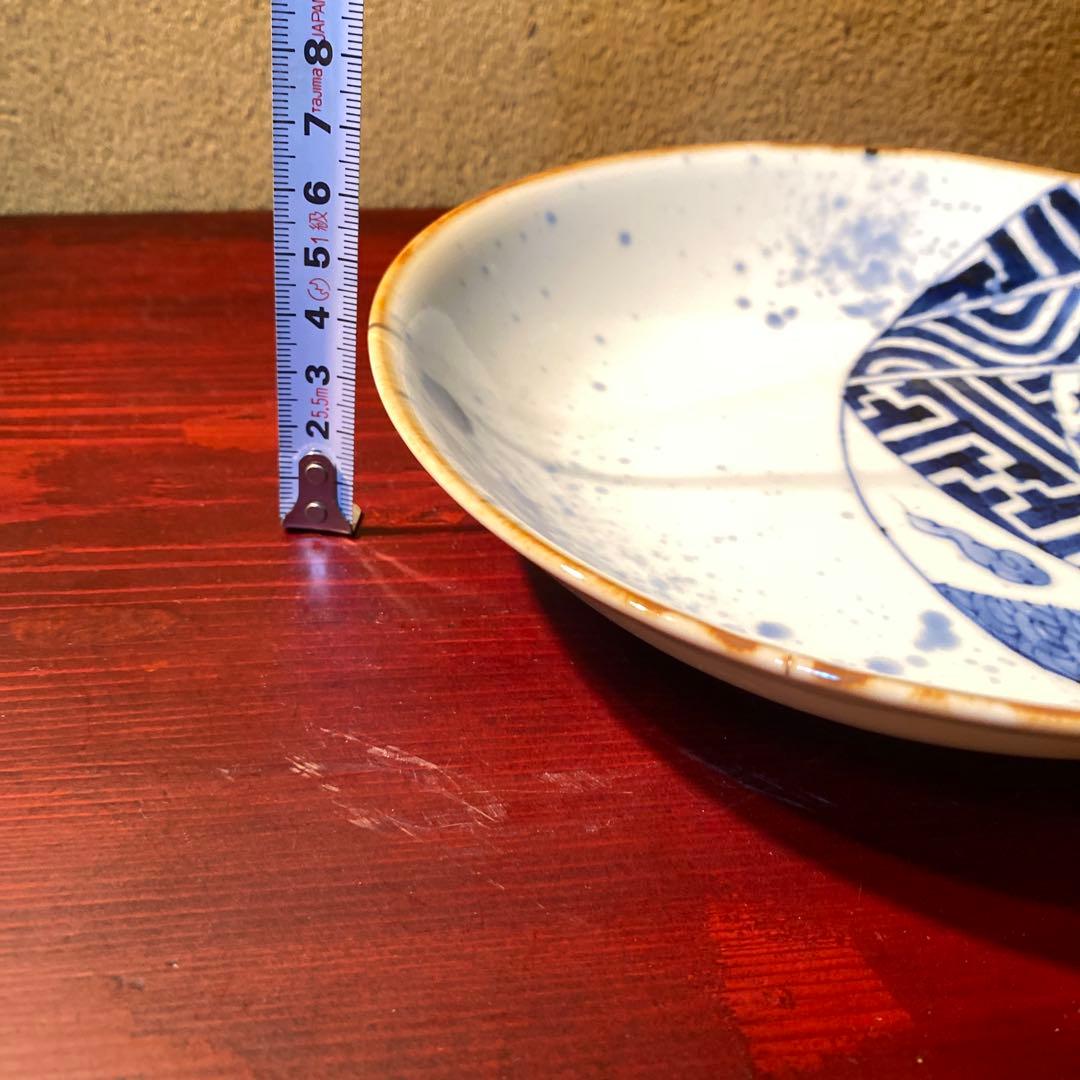 青い模様の皿 2枚セット 直径約21cm