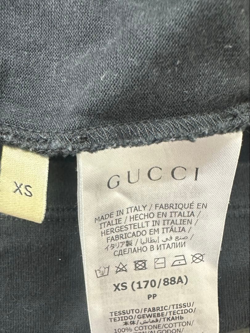 GUCCI ロゴプリント ブラック Tシャツ XS