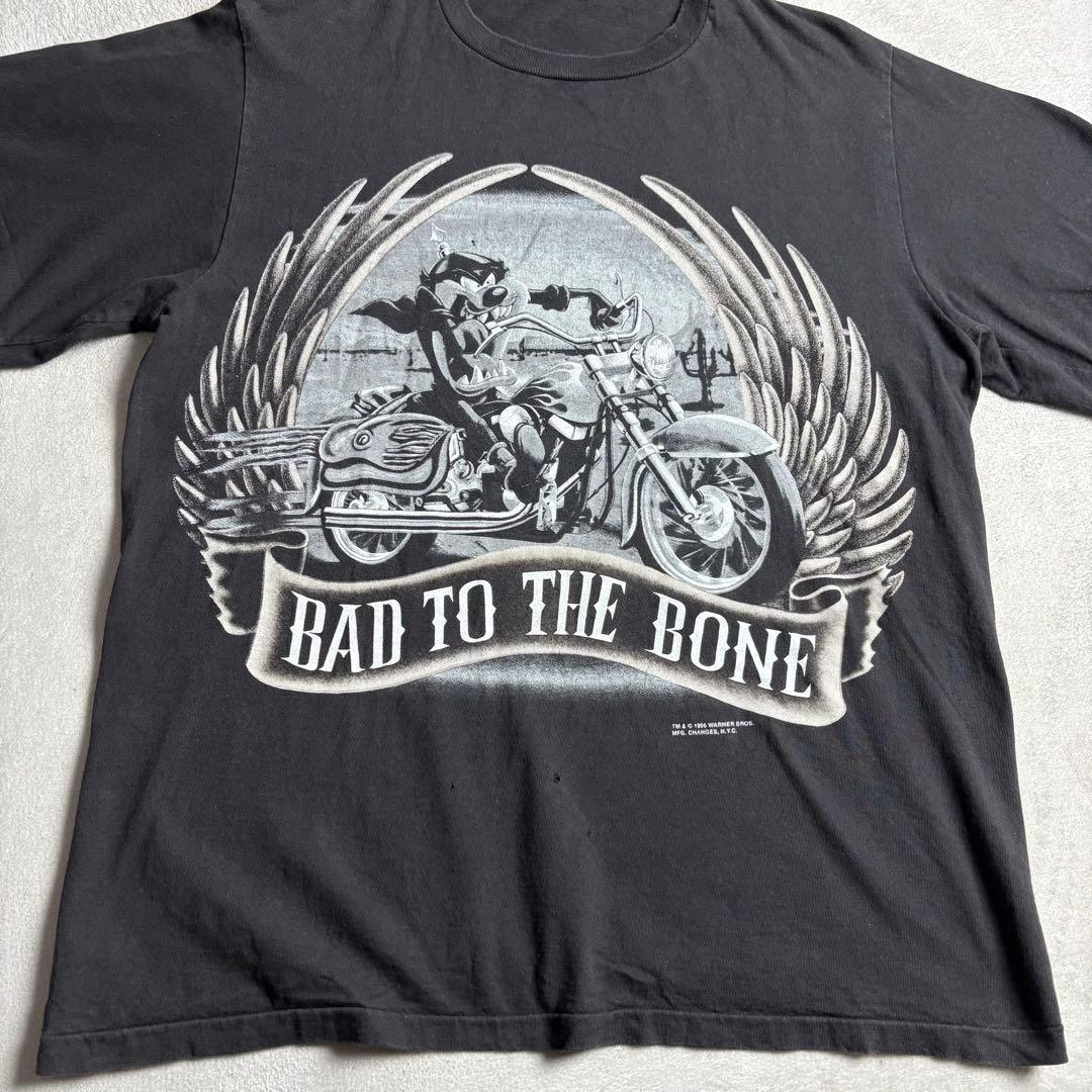 90s USA製 ルーニーテューンズ　タズマニアンデビル　バイク　tシャツ