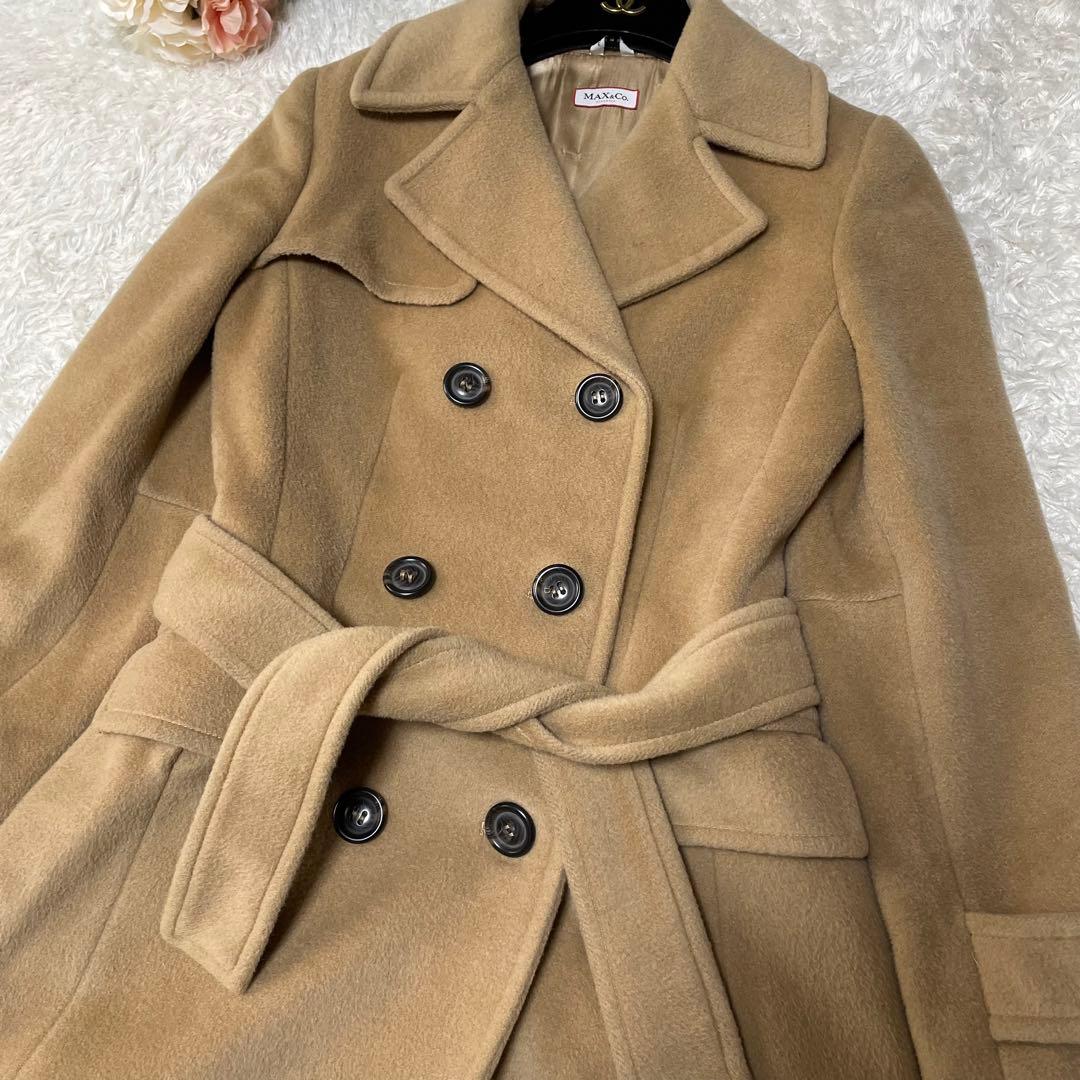 MaxMara✨MAX&CO カシミヤ混 ロングコート 36 キャメル　ベルト