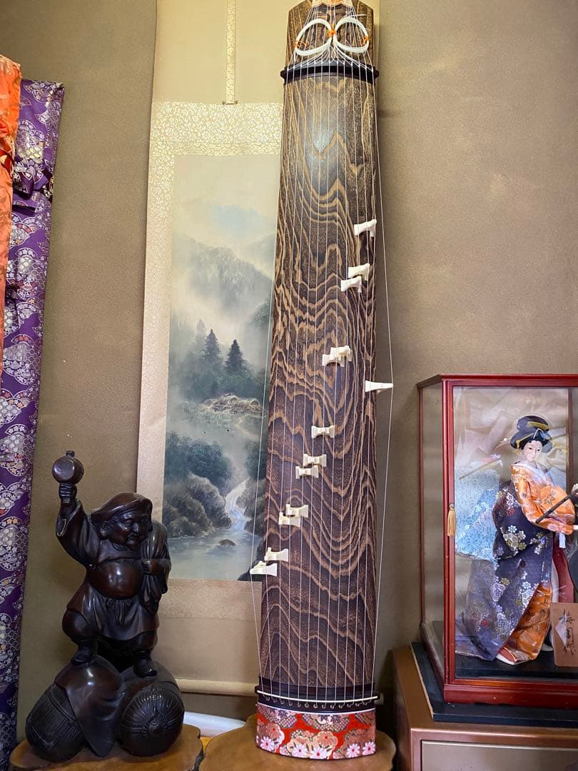 箏　琴　和楽器　くり甲　綾杉彫　美品　送料込