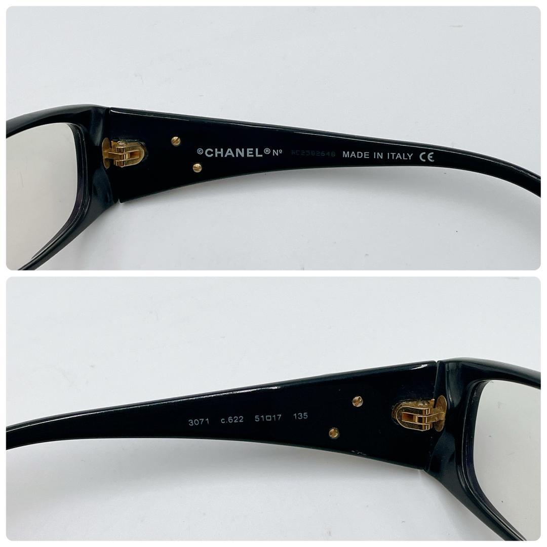 CHANEL メガネフレーム ココマーク ブラック ゴールド 　m622