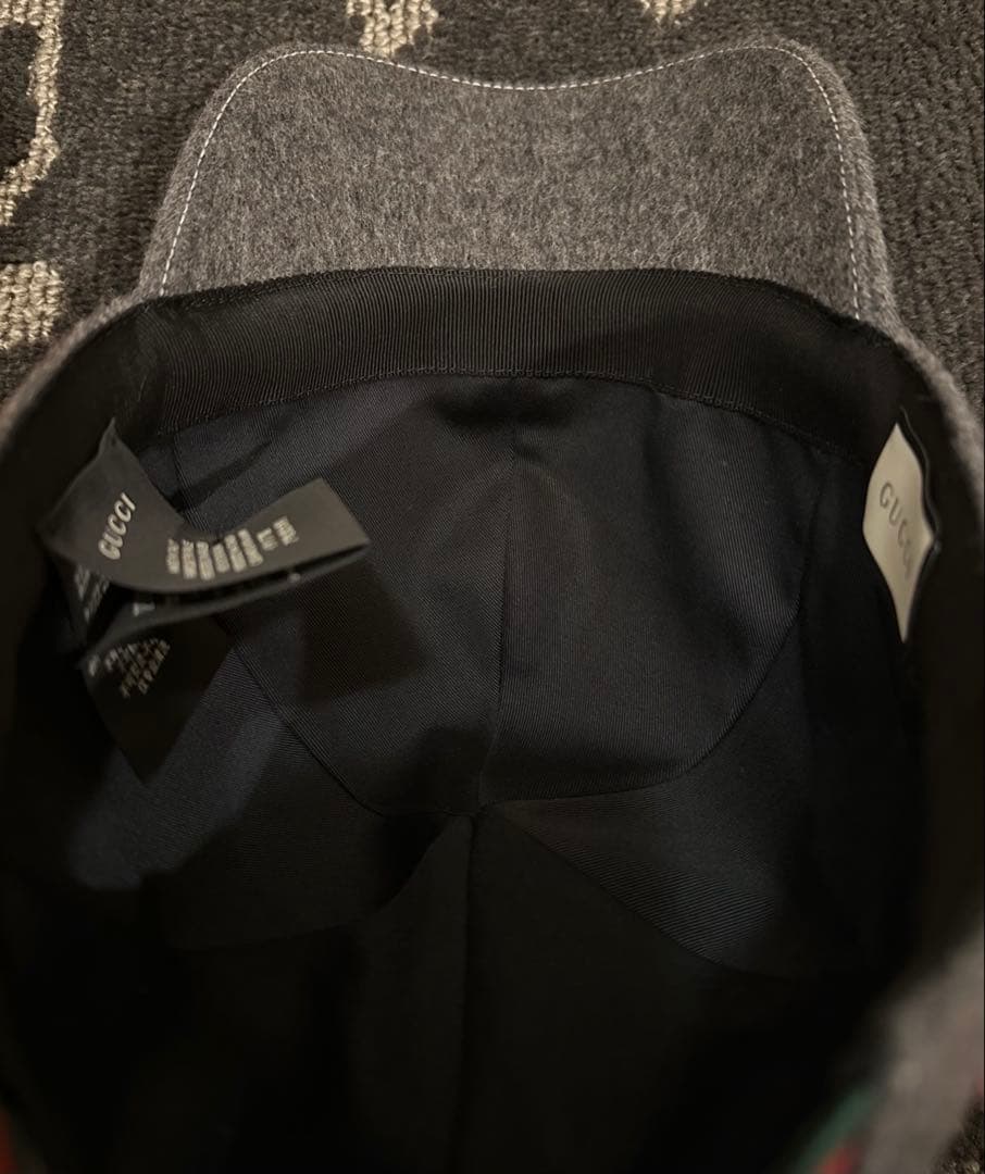 美品　GUCCI グッチ　グレー GGロゴ ベースボールキャップ　XL