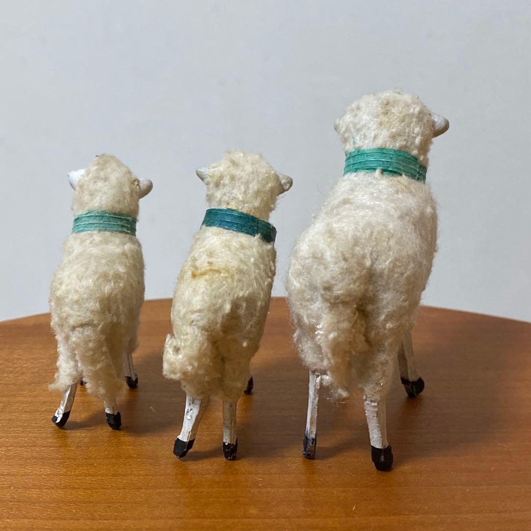 ３匹　アンティーク　ビンテージ　ひつじ　羊　sheep オブジェ