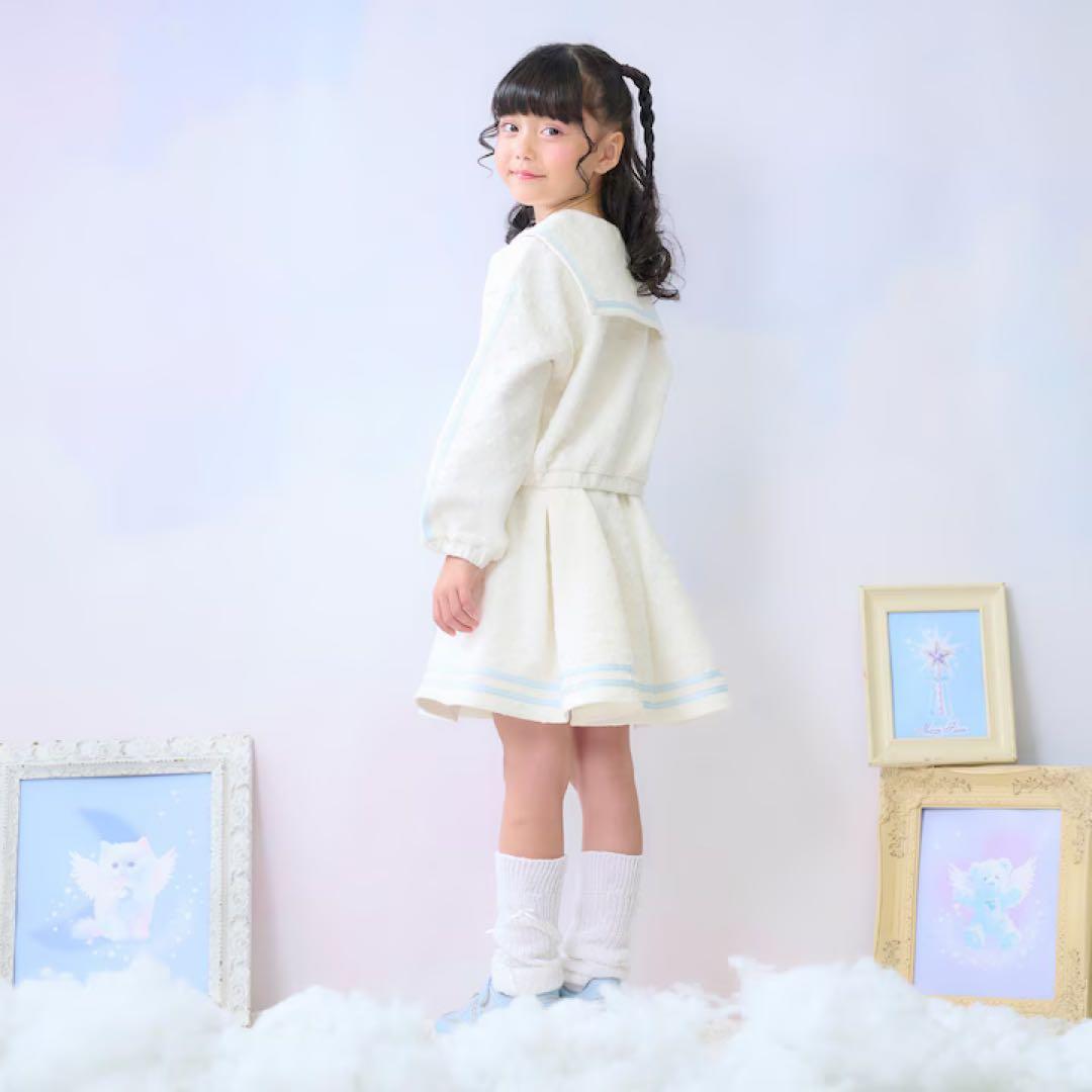 に*ち様 メゾピアノ　カットジャガード　ハーフZIPセーラー　セットアップ　12