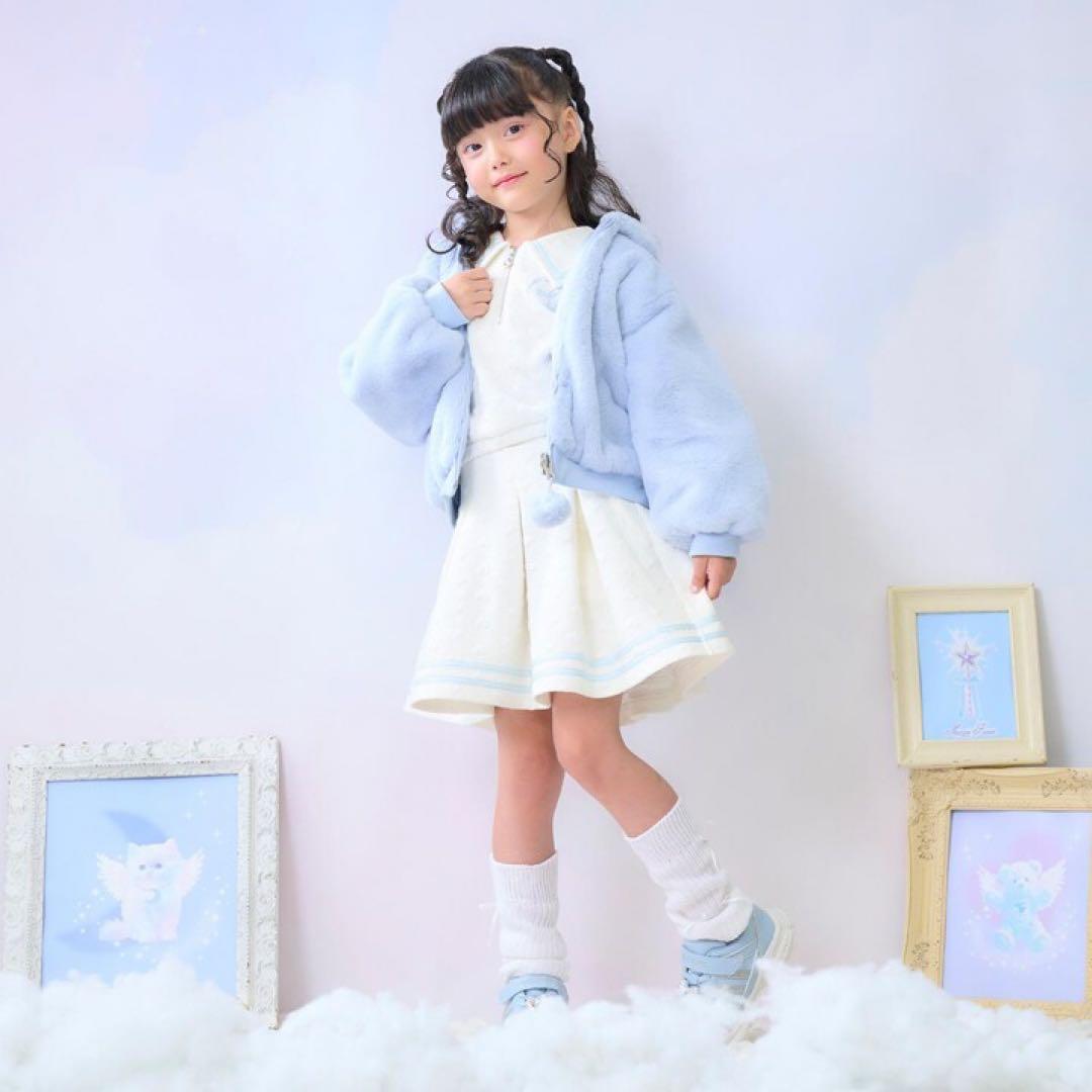 に*ち様 メゾピアノ　カットジャガード　ハーフZIPセーラー　セットアップ　12