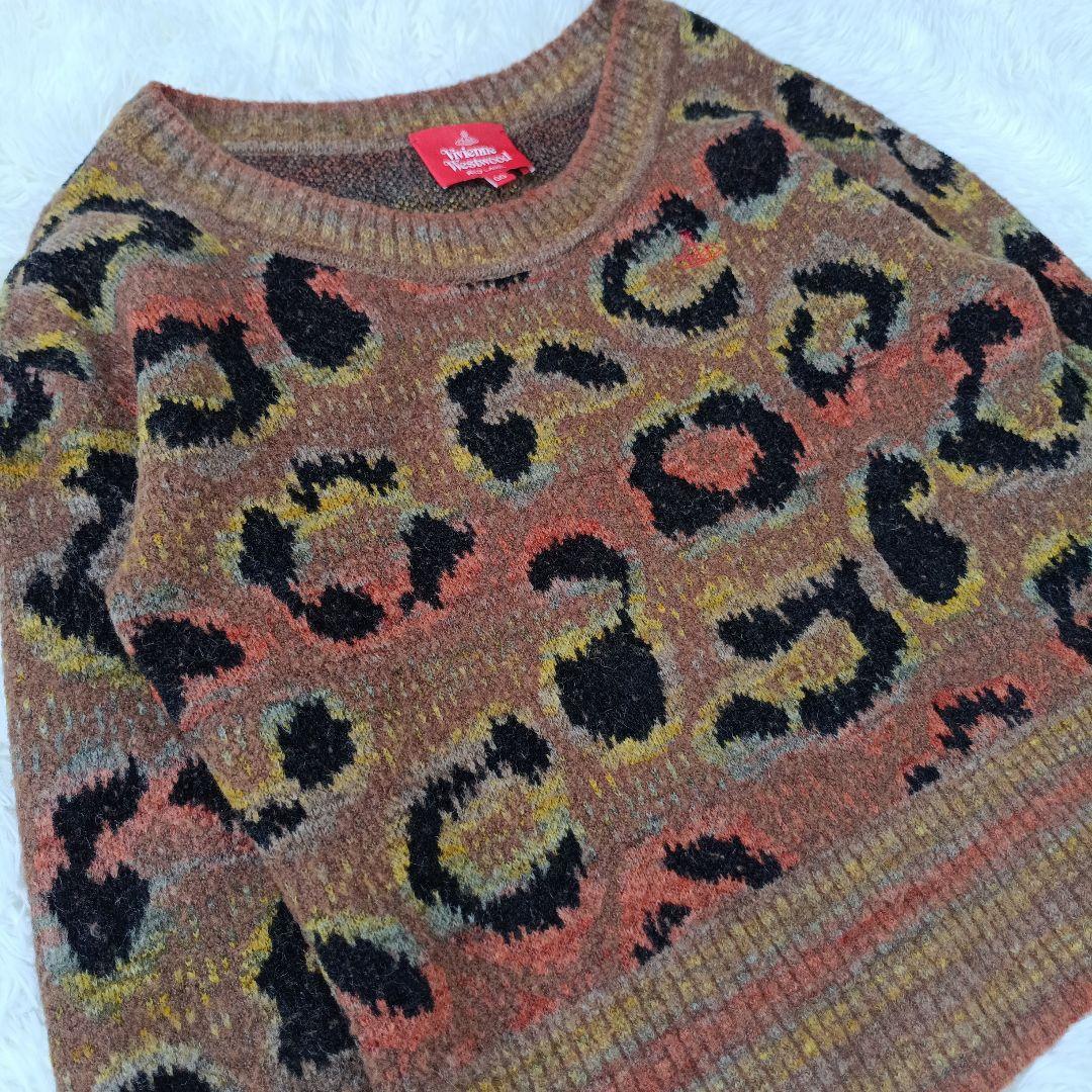 近年モデル✨ヴィヴィアンウエストウッド　レオパード柄ニット　オーブ刺繍