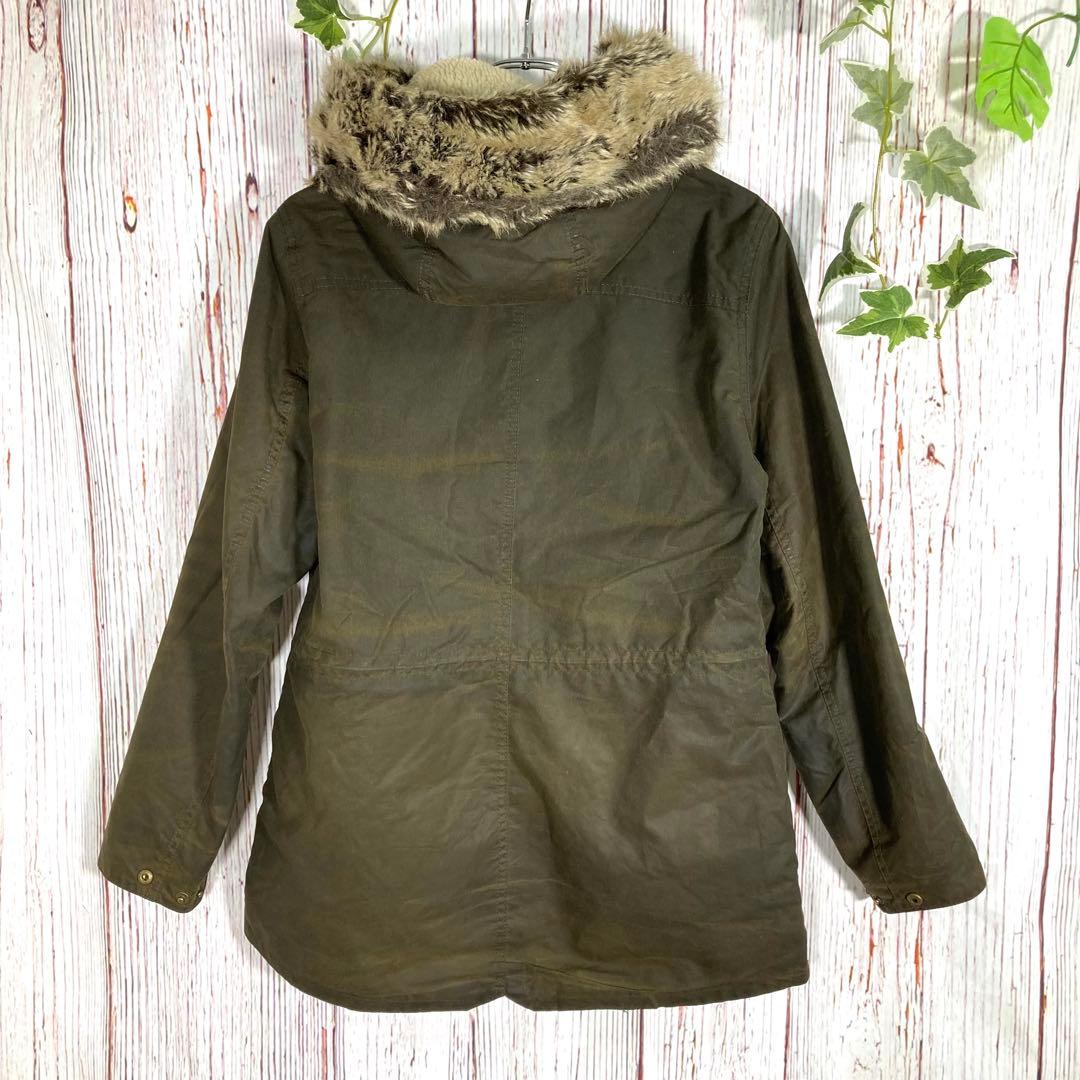 【人気】Barbour バブアー オイルドジャケット　モッズコート　茶ファー