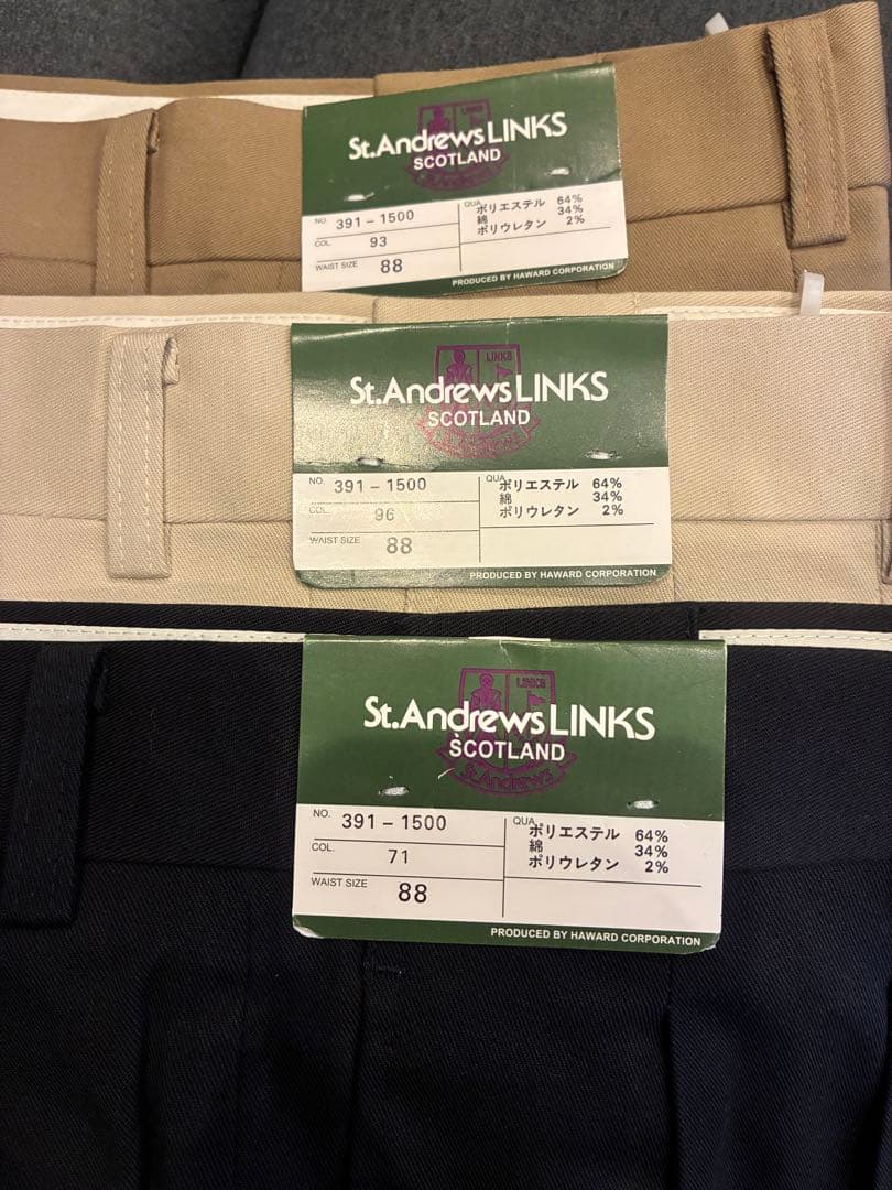 【新品未着用】3枚セット！St.Andrews ゴルフウェア スラックス★