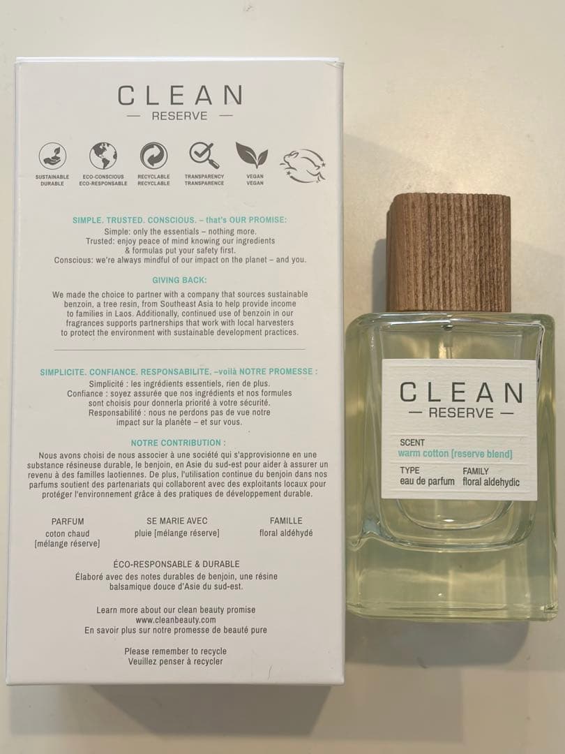 CLEAN RESERVEウォームコットン100ml オードパルファム クリーン