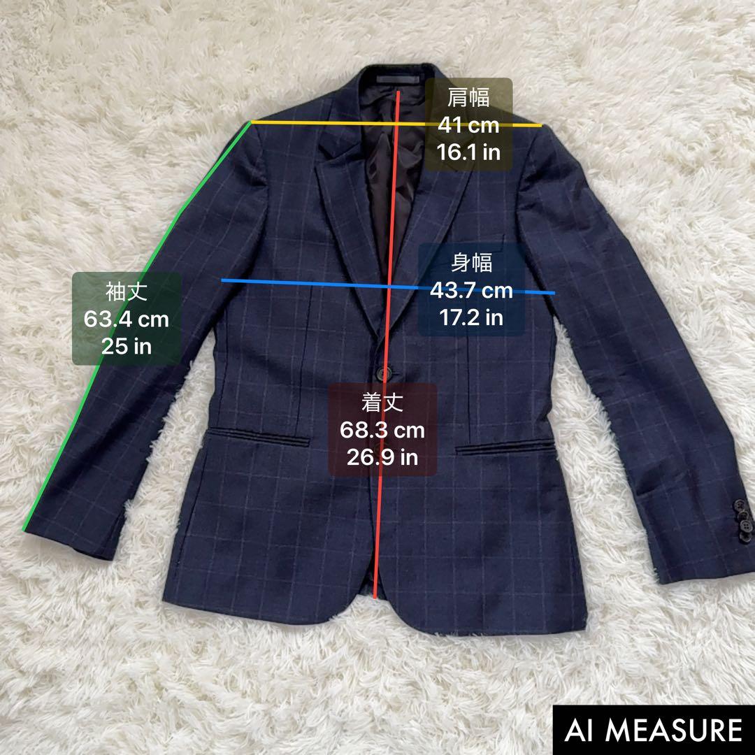 Paul Smith × Loro Piana濃紺チェック　ジャケットジレM