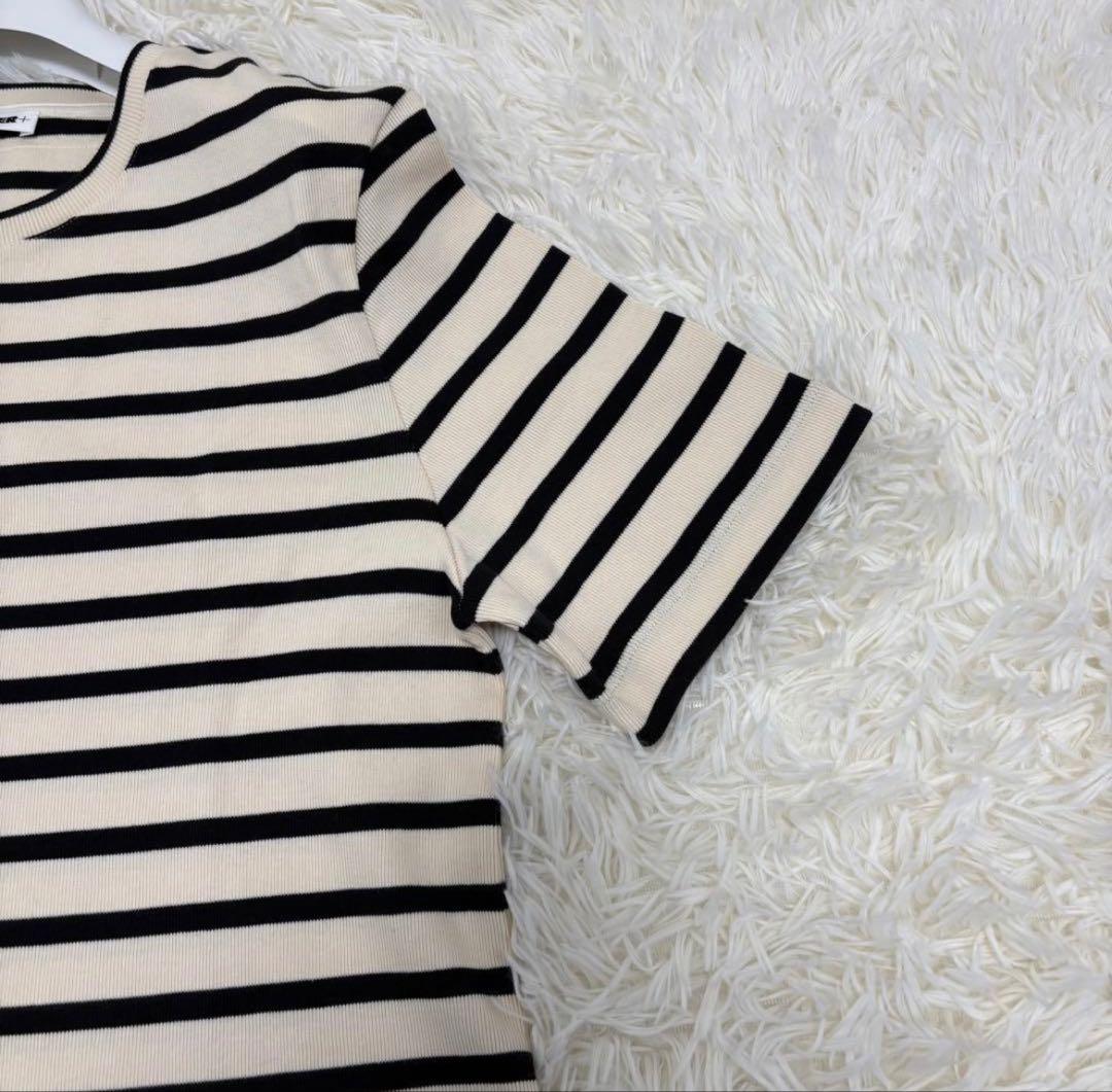 極美品 JIL SANDER+ ボーダー Tシャツ 半袖　トップス　ジルサンダー