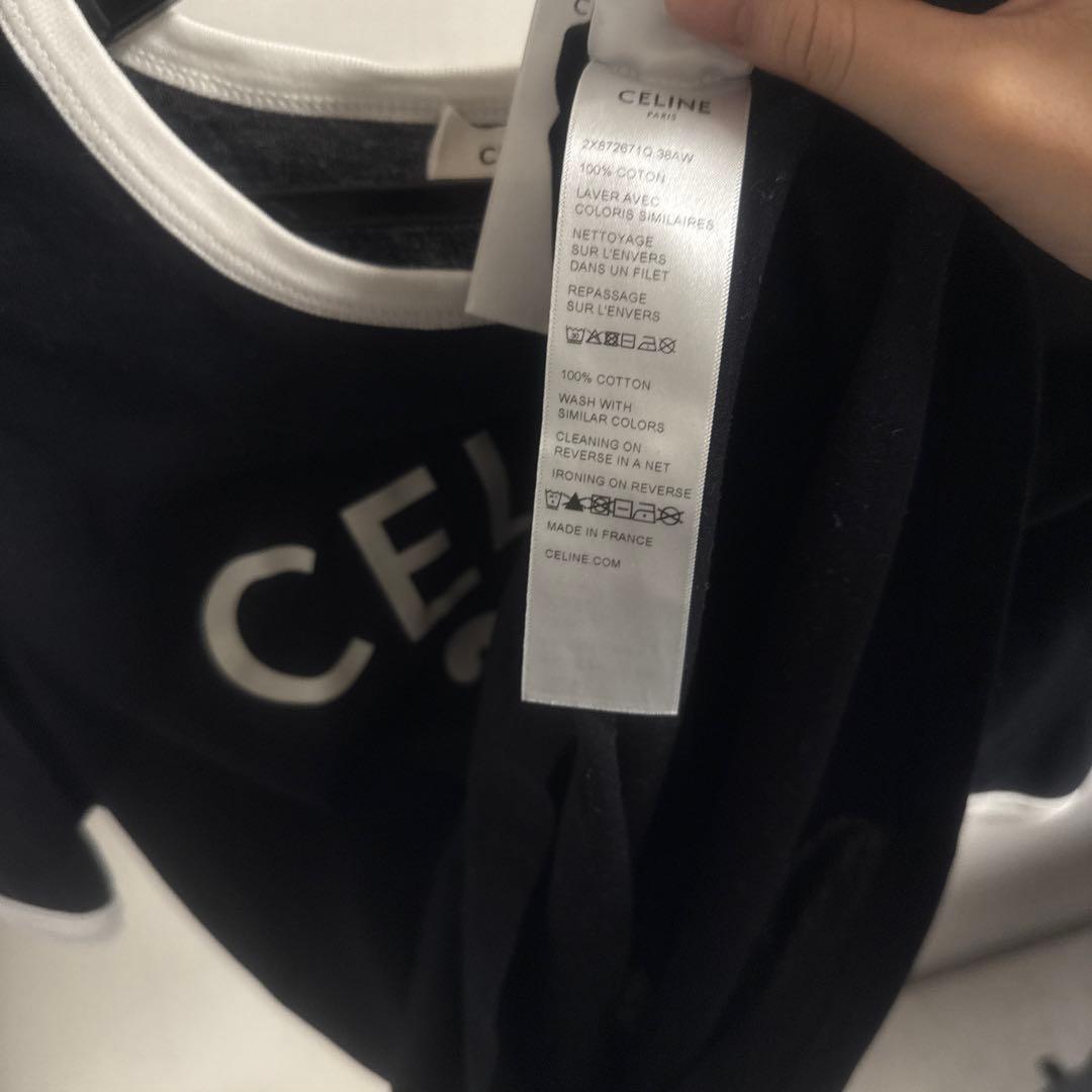 CELINE ロゴ 半袖Tシャツ ブラック