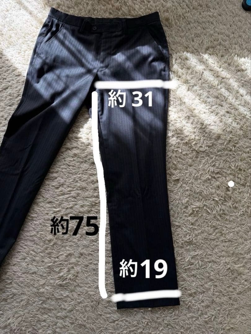 ポールスミス　濃紺　スーツ　L ストライプ　総裏