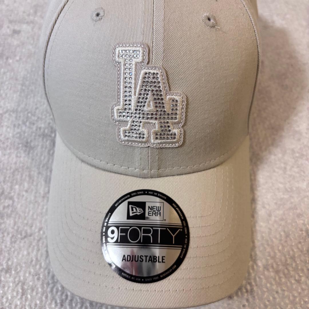 NEWERA 9FORTY ラインストーン ドジャース アイボリー