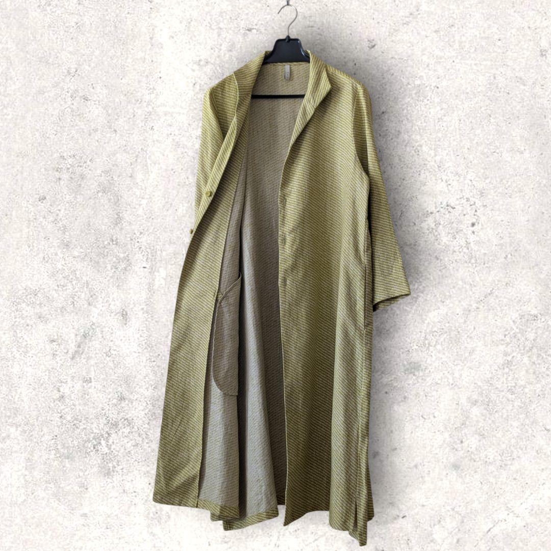 【美品】 パラスパレス イジェップ リネン スプリング コート グリーン L
