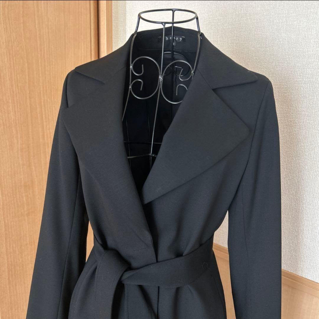 【美品】セオリー スプリングコート サイズ2 ブラック 黒 M
