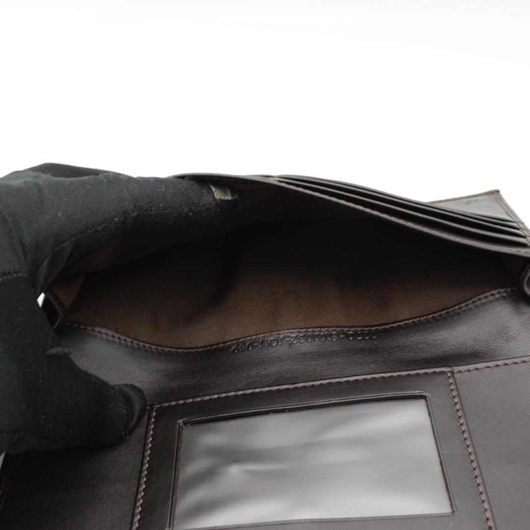 Fendi FFズッキーノバゲット長財布二つ折り財布 ブラウン ロゴプリント
