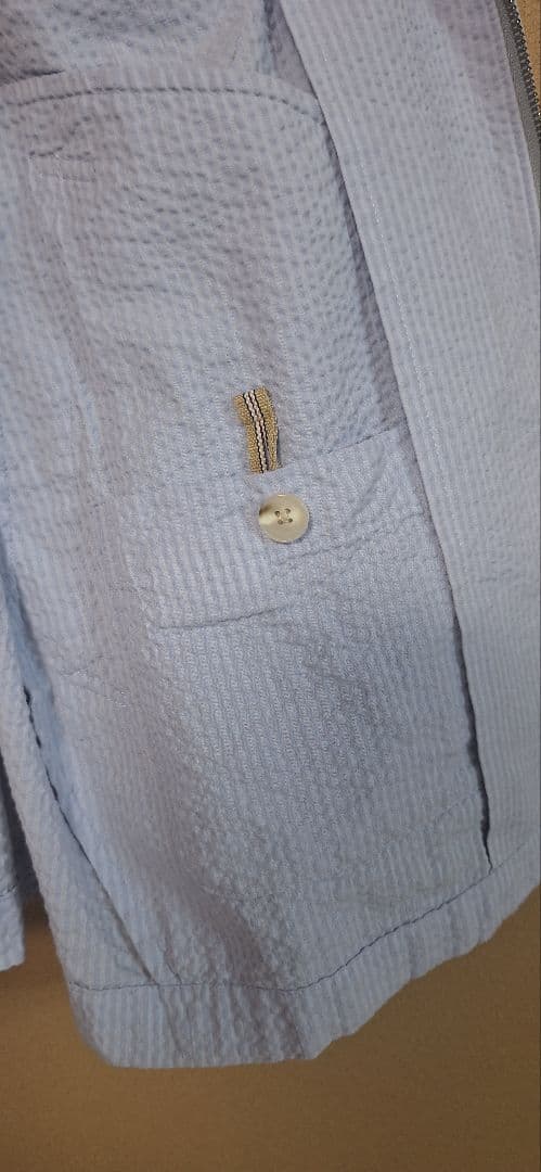 BURBERRY　シャツブルゾン　スイングトップ　ライトブルー　L