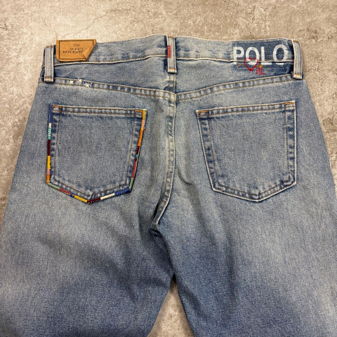 新品✨Polo RalphLauren デニム ダメージジーンズ 刺繍 ラルフ