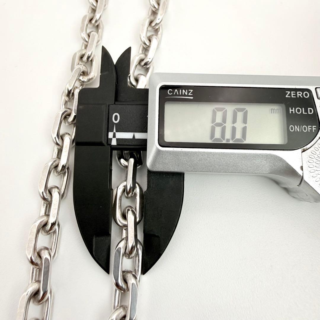 ●【美品】SILVER925 超極太 アズキチェーン 8.0mm幅 50cm