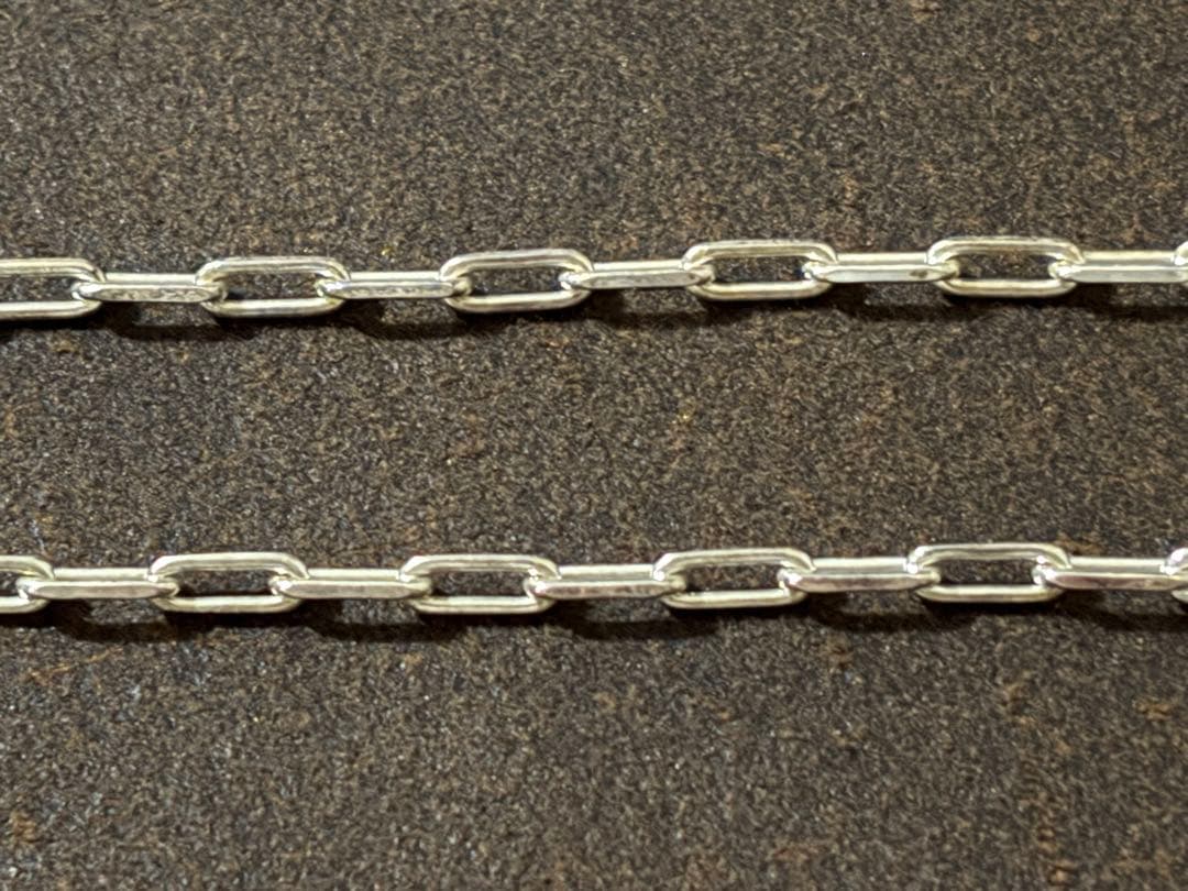 シルバーチェーンネックレス 長あずき 4面カット 45cm SV925/ナバホ