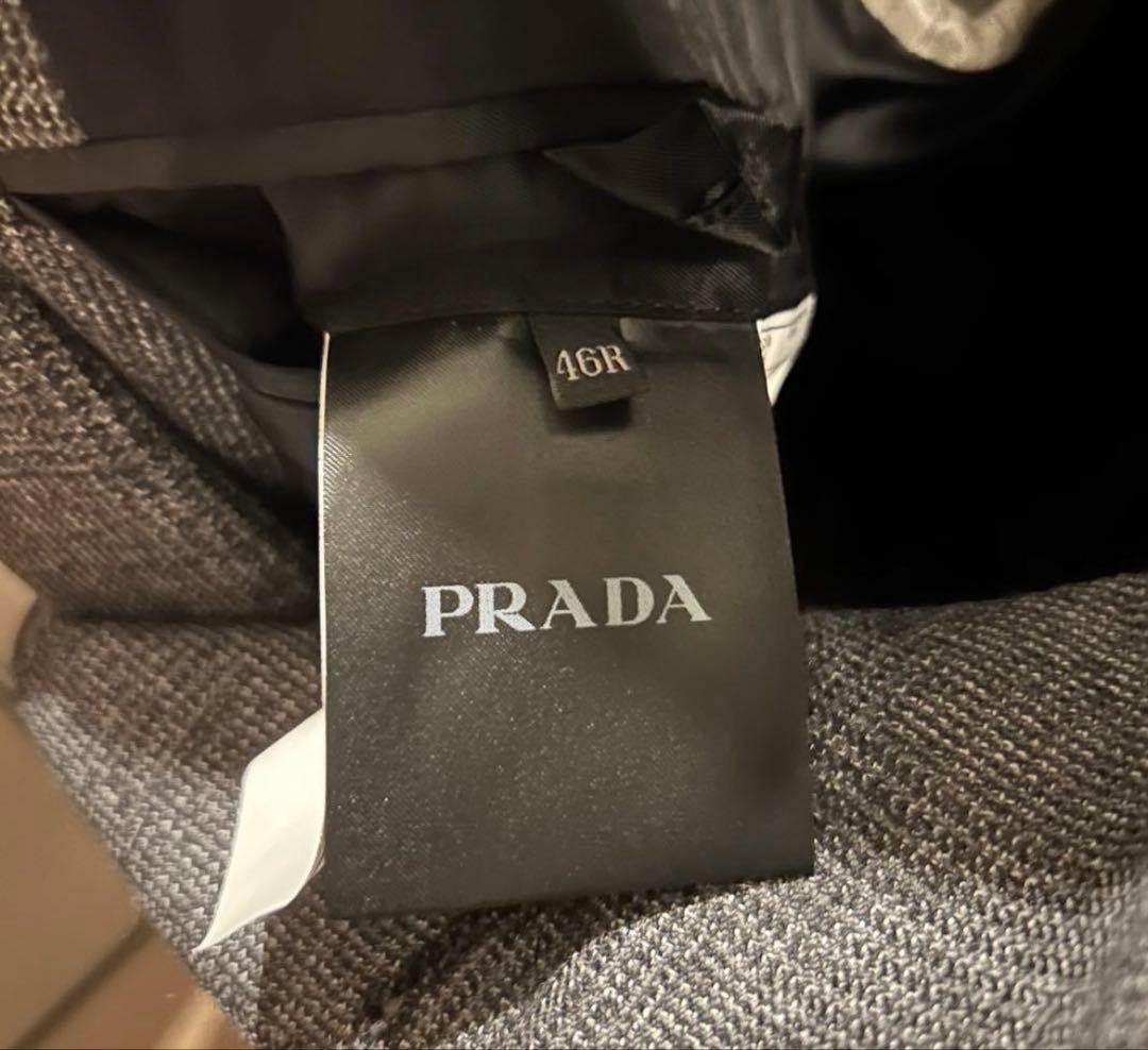 【極美品】PRADA プラダ ウールダブルジャケット グレー 46R 19AW