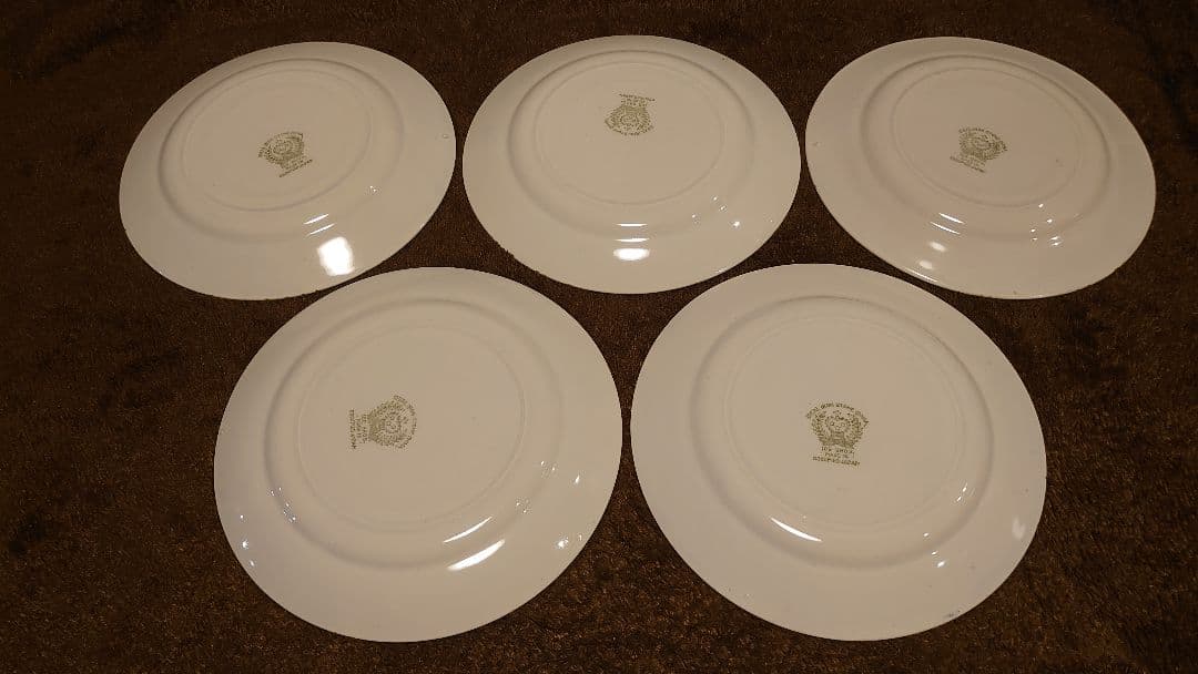 古伊万里　伊万里　染付　洋食器　ランチプレート ダブルフェニックス　蔵出し　５客