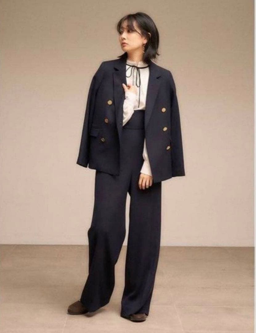 新品♡SNIDEL ダブルジャケット 紺ブレ 0♡ミラオーウェン　ザラ 金釦